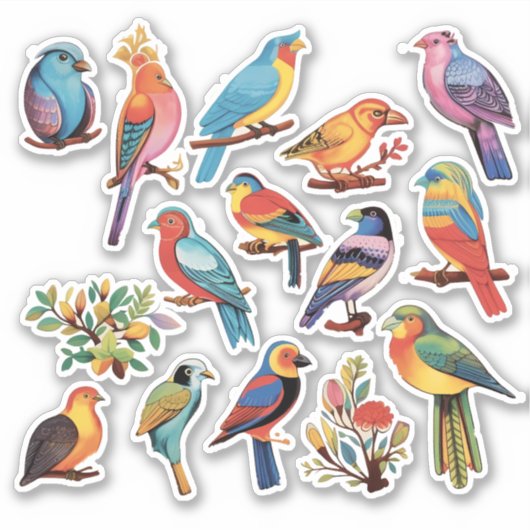 Vogels van het Paradijs Sticker (Voorkant)