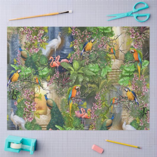 Vogels van het Paradijs Tissuepapier (Craft)