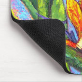 Vogels van het paradijs, tropisch bloemperk muismat (Hoek)