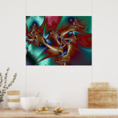 Vogels van het Paradise Fractal Poster (Keuken)