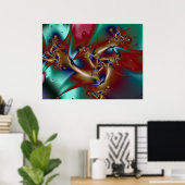Vogels van het Paradise Fractal Poster (Thuiskantoor)