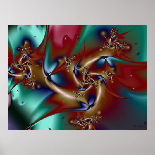 Vogels van het Paradise Fractal Poster (Voorkant)