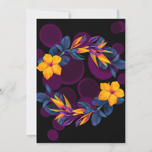 Vogels van het Paradise Hibiscus Brunch en bubble Kaart (Achterkant)