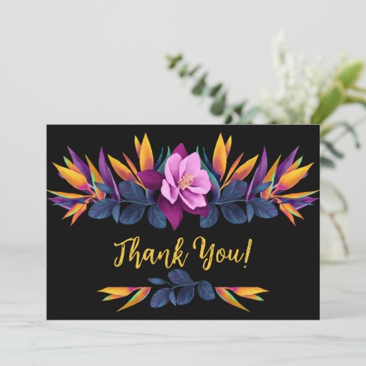 Vogels van het Paradise Hibiscus Wedding Dank je w Kaart (Staand voorkant)