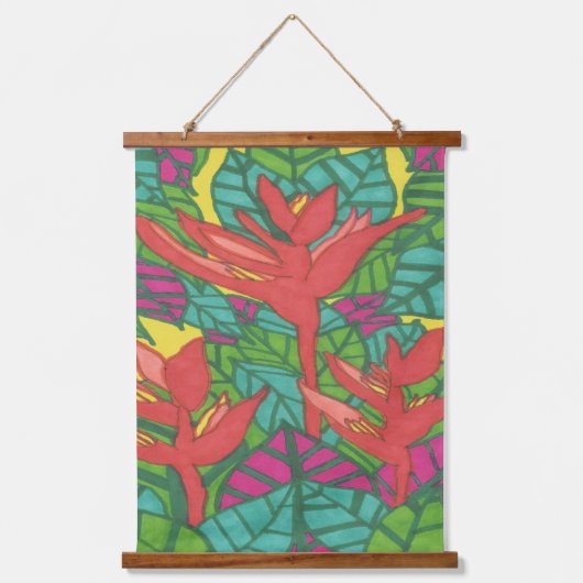 Vogels van het Paradise tropische Oerwoud Hangend Wandkleed (Voorkant)