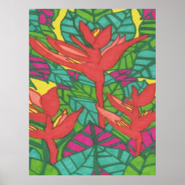 Vogels van het Paradise tropische Oerwoud Poster