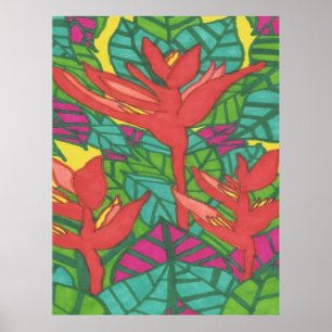 Vogels van het Paradise tropische Oerwoud Poster