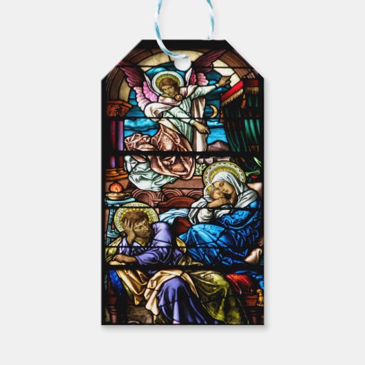 Vogels van Jezus Glas in lood Cadeaulabel (Voorkant)