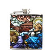 Vogels van Jezus Glas in lood Heupfles (Voorkant)