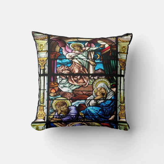 Vogels van Jezus Glas in lood Kussen (Voorkant)