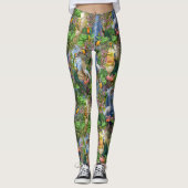 Vogels van paradijs Herhaal afdrukken Leggings (Voorkant)