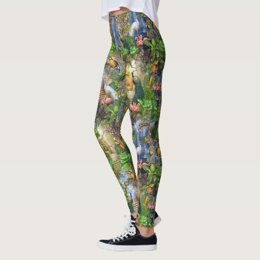 Vogels van paradijs Herhaal afdrukken Leggings (Links)
