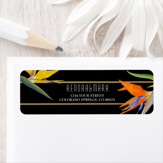 Vogels van Paradise Floral Adresetiketten Etiket (Insitu)
