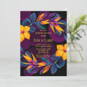 Vogels van Paradise Hibiscus Wedding Shower Invita Kaart (Staand voorkant)