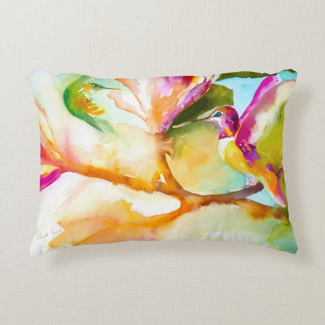Vogels van paradise Hummingbird Print Decoratief Kussen (Voorkant)