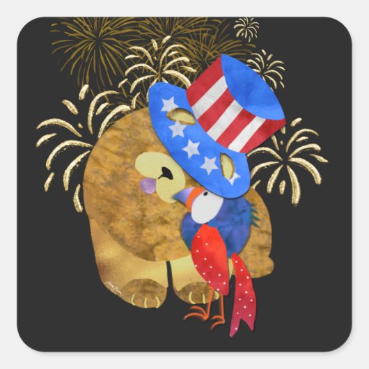 VOGELS VAN VERDERE vierkante sticker (Voorkant)