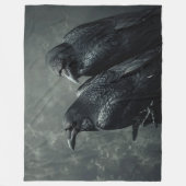 Vogels van veren paar kraaien, raven fleece deken (Voorkant)