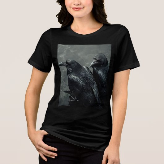 Vogels van veren paar kraaien, raven Tshirt (Voorkant)