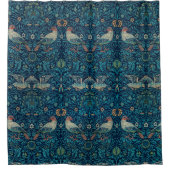 "Vogels" van William Morris Blue Pattern Douchegordijn (Voorkant)
