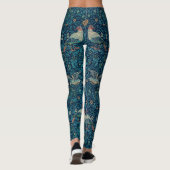 "Vogels" van William Morris Blue Pattern Leggings (Achterkant)