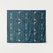 "Vogels" van William Morris Blue Pattern Wandkleed (Voorkant (horizontaal))