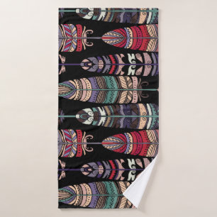 Vogels Veren Tribal Art Naadloos Badhanddoek