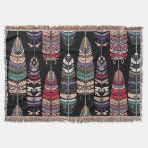 Vogels Veren Tribal Art Naadloos Deken