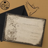  Vogels Verouderd Perkament Bruiloft RSVP Kaartje