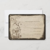  Vogels Verouderd Perkament Bruiloft RSVP Kaartje (Voorkant)