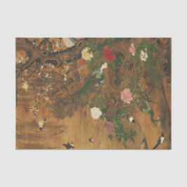 Vogels verzamelen in het kader van de ontkoppeling tissuepapier