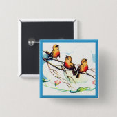vogels vierkante button 5,1 cm (Voorkant /achterkant)