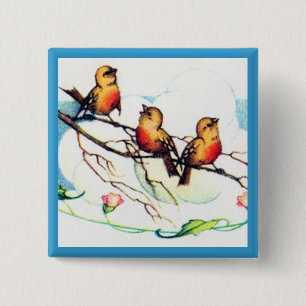 vogels vierkante button 5,1 cm