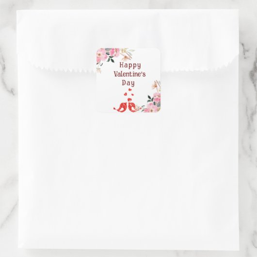 vogels vierkante sticker (Tas)