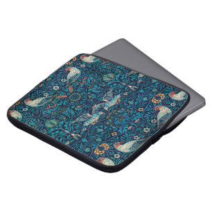 Vogels (Vintage bloempatroon) (door William Morris Laptop Sleeve