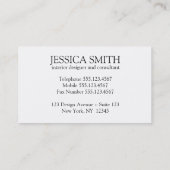 vogels visitekaartje (Achterkant)