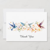 Vogels vliegen grafisch patroon bedankkaart (Voorkant)