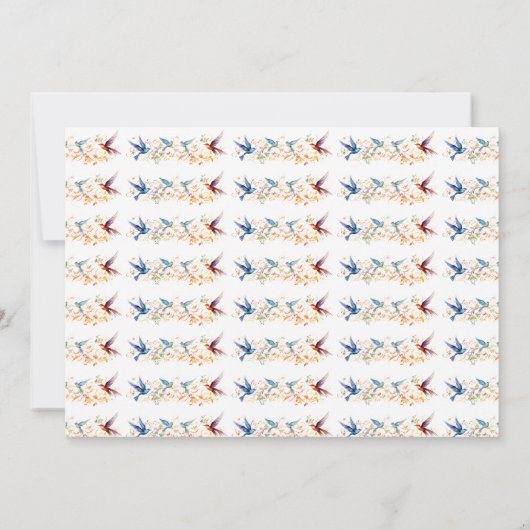 Vogels vliegen grafisch patroon bedankkaart (Achterkant)