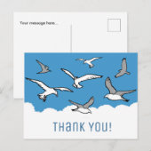 Vogels vliegen hoog met een bedankje. briefkaart (Voorkant / Achterkant)