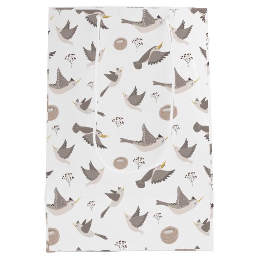 Vogels vliegen medium cadeauzakje (Achterkant)
