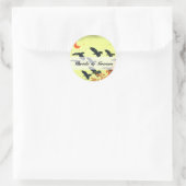 Vogels Vliegen Rode Maan Ronde Sticker (Tas)