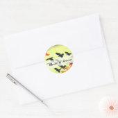Vogels Vliegen Rode Maan Ronde Sticker (Envelop)