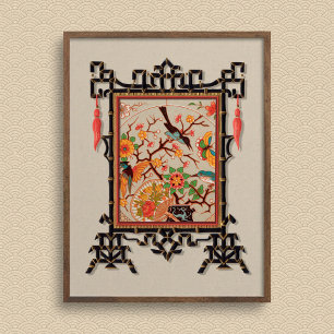 Vogels & vlinders Art Print