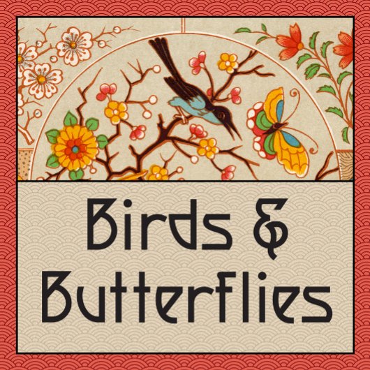 Vogels & vlinders Art Print