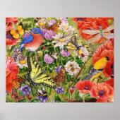 Vogels, vlinders en bijen poster (Voorkant)