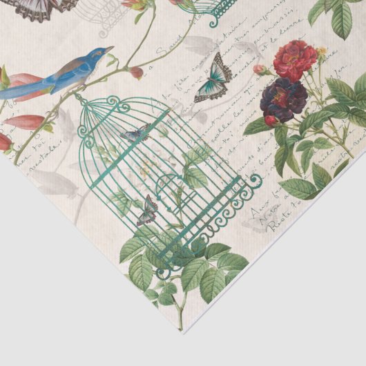  vogels, vlinders en vogels ontkoppelen tissuepapier (Detail)