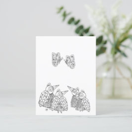 Vogels & Vlinders - Kleur het zelf Briefkaart