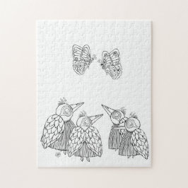 Vogels & Vlinders - Kleur het zelf Legpuzzel