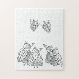 Vogels & Vlinders - Kleur het zelf Legpuzzel