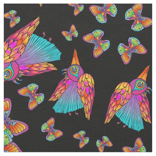 Vogels & vlinders Stof (Close Up)