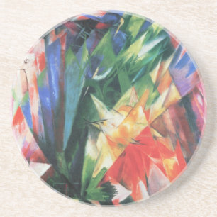 Vogels (Vogel) door Franz Marc, Vintage Cubisme Ku Zandsteen Onderzetter